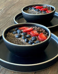 Plato Ensalada. Vajilla Cerámica Mukkan Negra