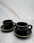 Set Café Express Vajilla Cerámica Mukkan Negra