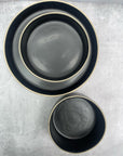 Set de 3 platones para Servir Cerámica Mukkan Negra