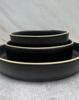 Set de 3 platones para Servir Cerámica Mukkan Negra