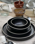 Plato Sopa. Vajilla Cerámica Mukkan Negra
