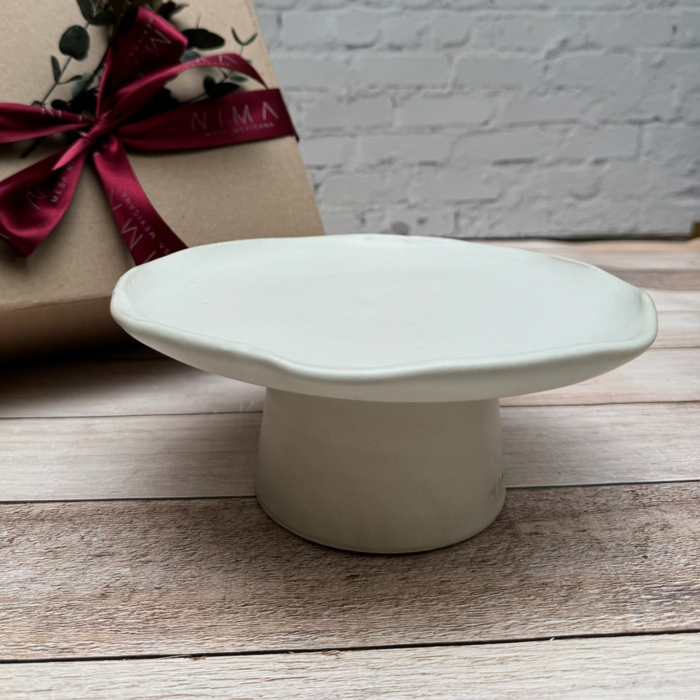 Pastelero de Cerámica Chico Blanco