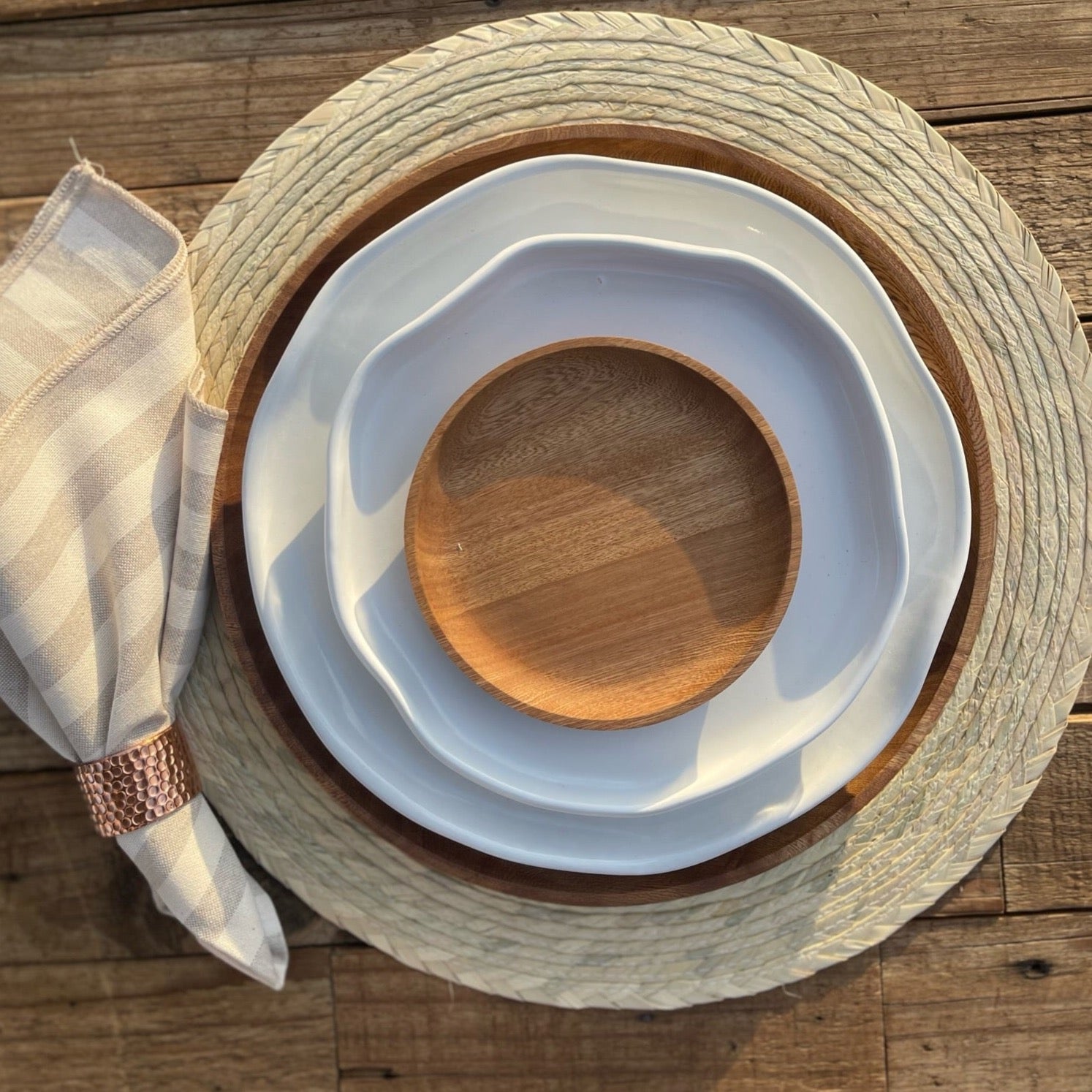 Plato Base Madera ROSA MORADA