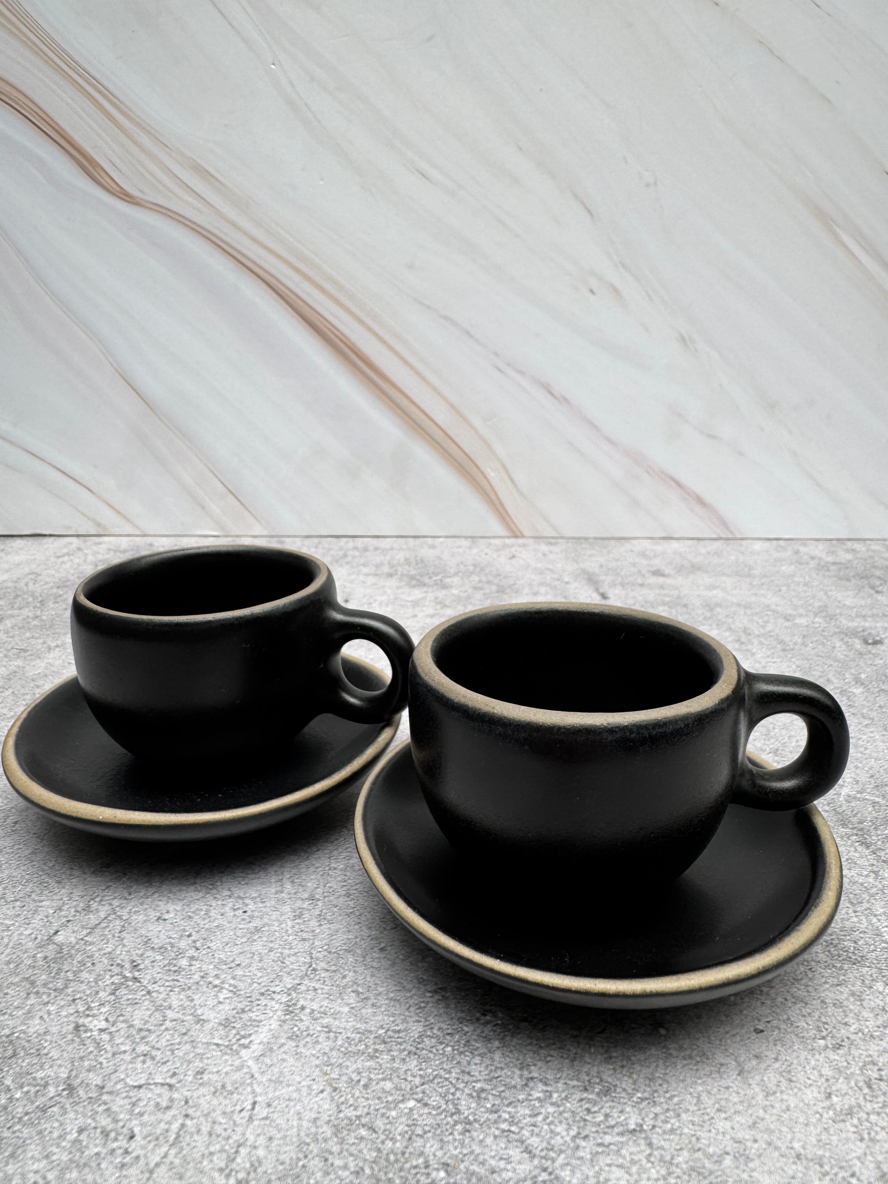 Set Café Express  Vajilla Cerámica Mukkan Negra