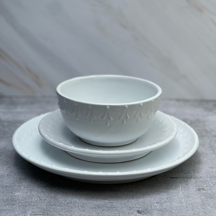 Plato Trinche.  Vajilla Talavera Nuuk Blanca