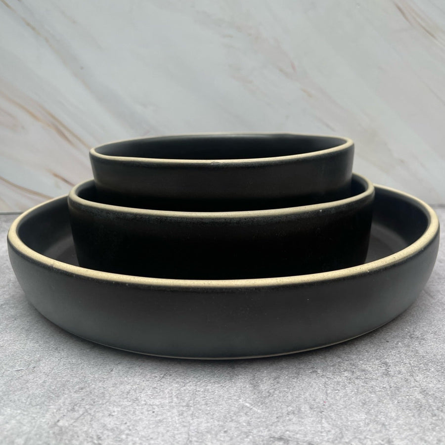 Set de 3 platones Cerámica Mukkan Negra