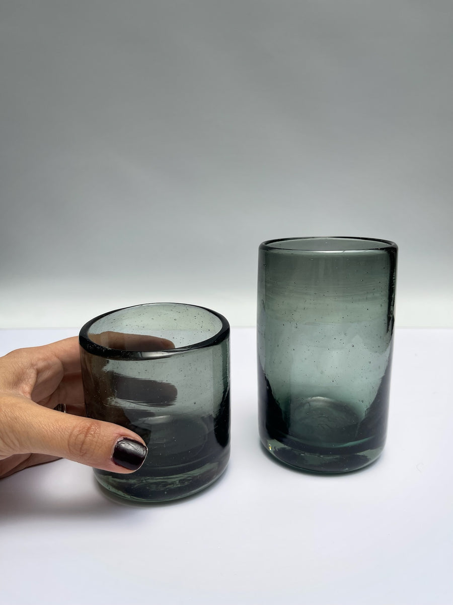 Vaso Bajo Vidrio Soplado.  Colección CDMX