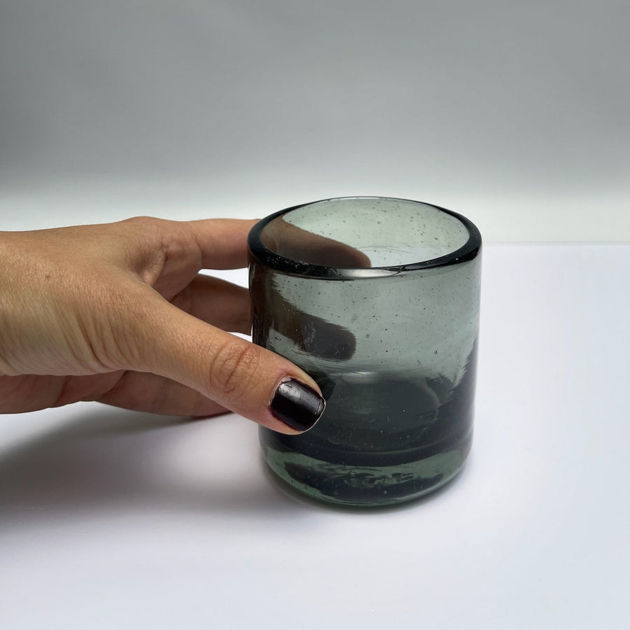 Vaso Bajo Vidrio Soplado.  Colección CDMX