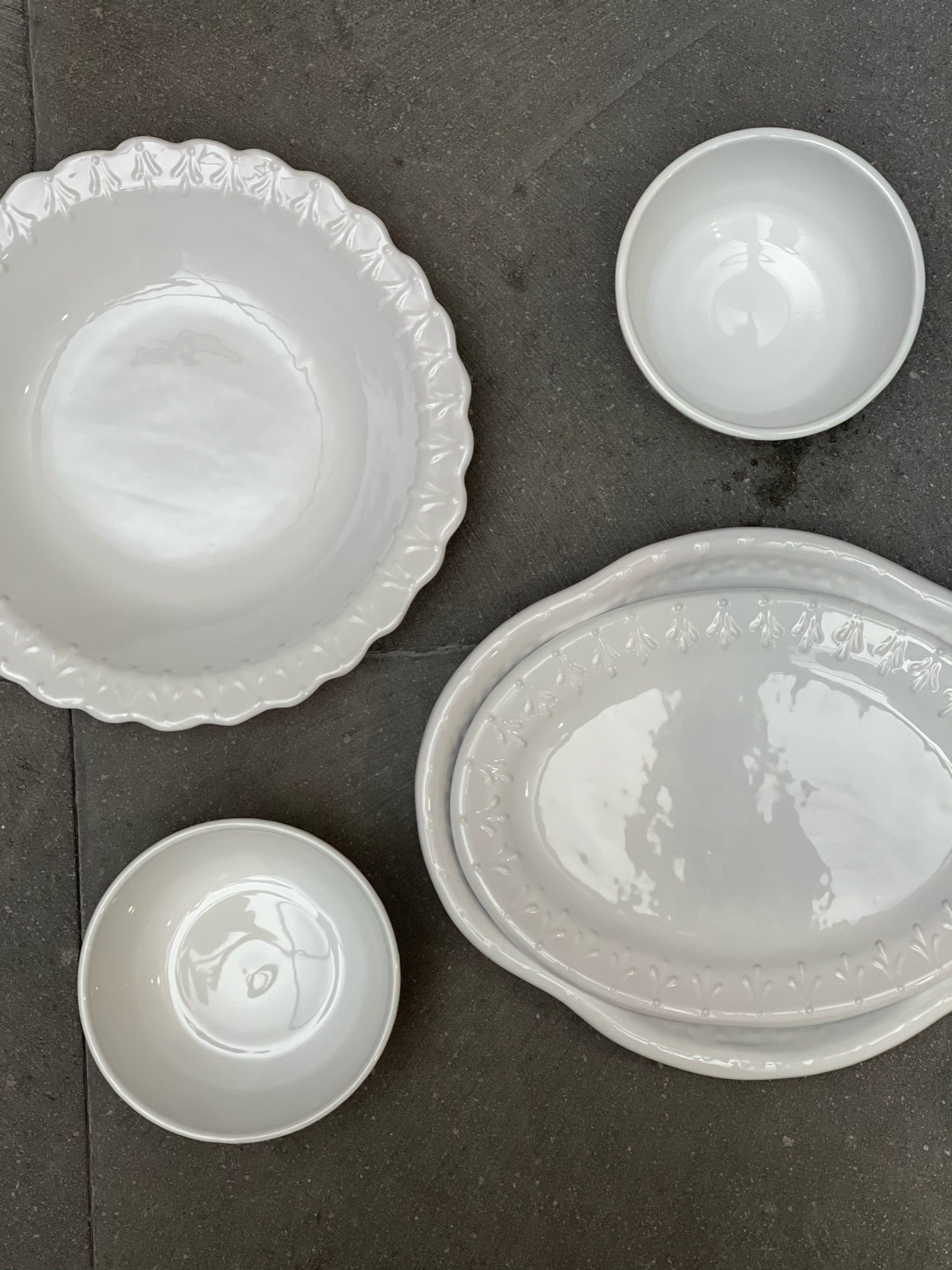 Platón Ovalado Grande.  Vajilla Talavera Nuuk Blanca