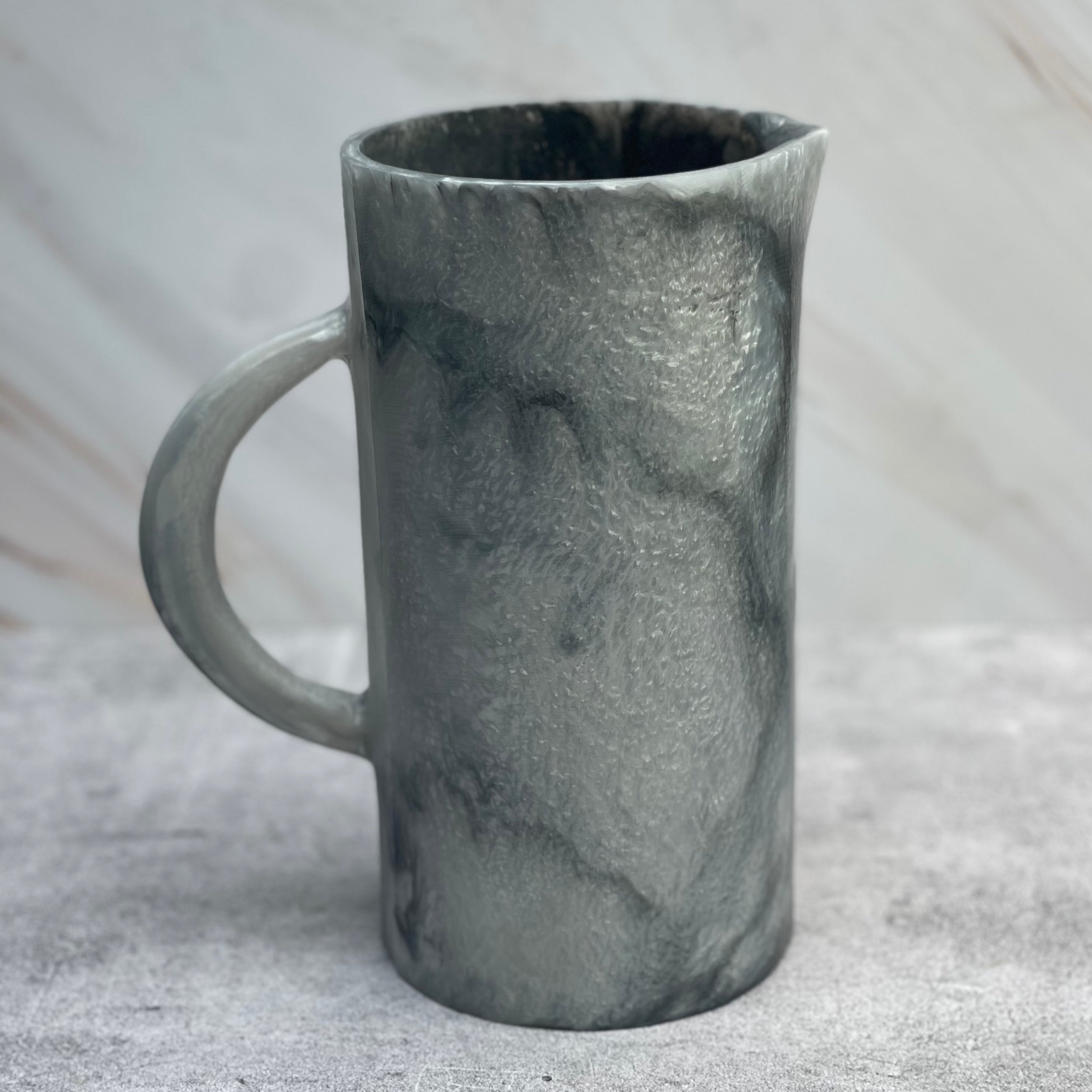 Jarra Recta de Resina Gris Mármol