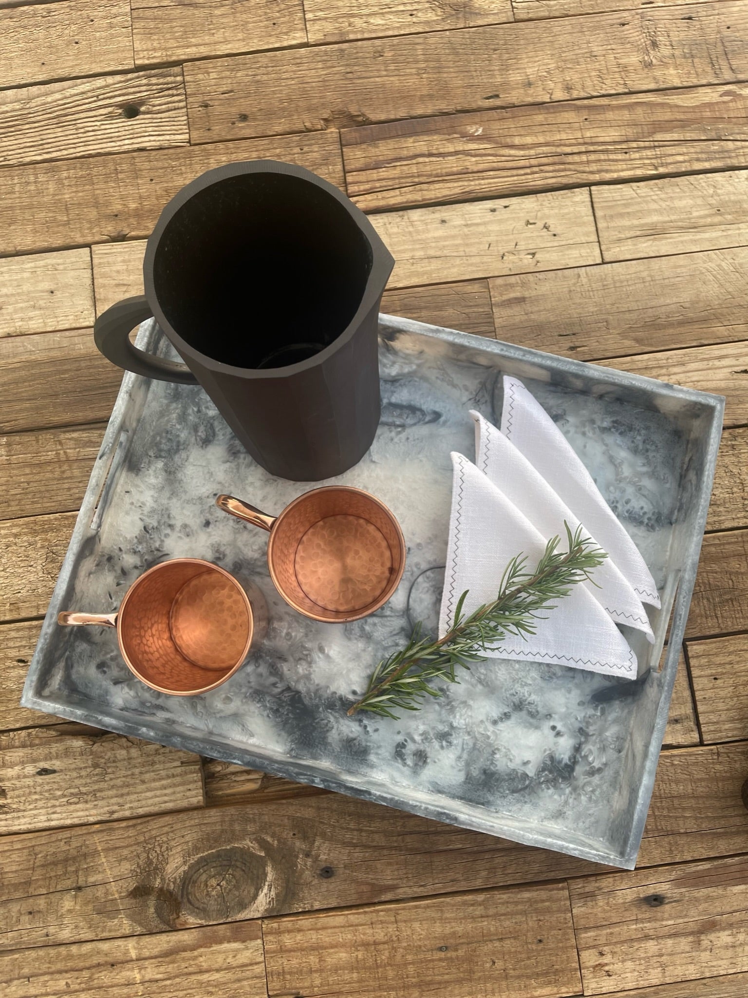 Charola de Resina GRIS MARMOL